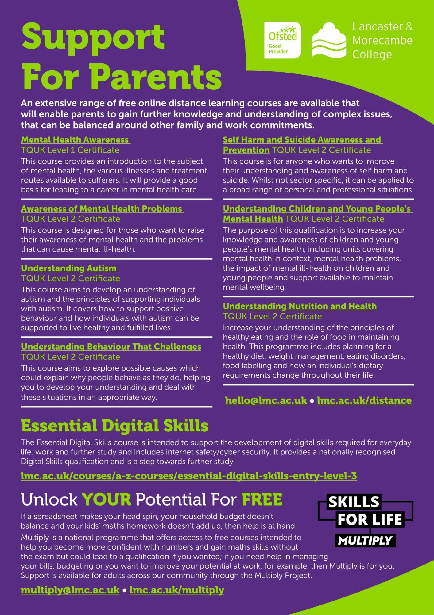 Support For Parents Flyer